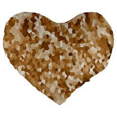 Texture Background Backdrop Brown Large 19  Premium Flano Heart Shape Cushions