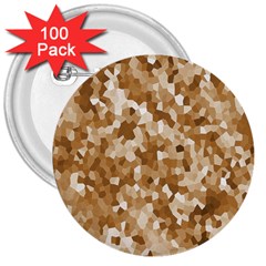 Texture Background Backdrop Brown 3  Buttons (100 Pack)  by Celenk