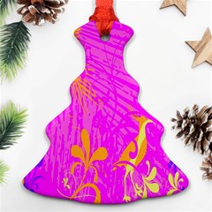 Spring Tropical Floral Palm Bird Christmas Tree Ornament (two Sides) by Celenk