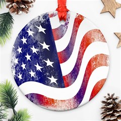 Usa Flag America American Ornament (round) by Celenk