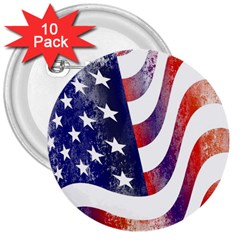 Usa Flag America American 3  Buttons (10 Pack)  by Celenk