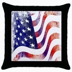 Usa Flag America American Throw Pillow Case (black) by Celenk