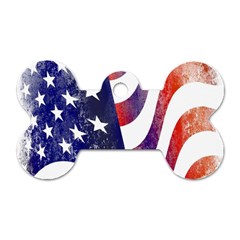 Usa Flag America American Dog Tag Bone (one Side) by Celenk