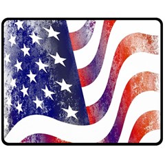 Usa Flag America American Fleece Blanket (medium)  by Celenk