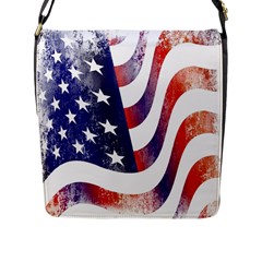 Usa Flag America American Flap Messenger Bag (l) 