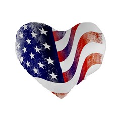 Usa Flag America American Standard 16  Premium Flano Heart Shape Cushions by Celenk