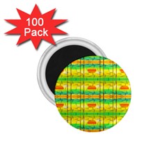 Birds Beach Sun Abstract Pattern 1.75  Magnets (100 pack) 