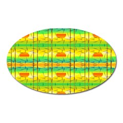 Birds Beach Sun Abstract Pattern Oval Magnet by Celenk