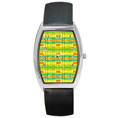 Birds Beach Sun Abstract Pattern Barrel Style Metal Watch by Celenk