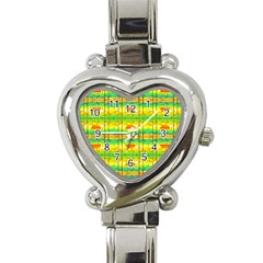 Birds Beach Sun Abstract Pattern Heart Italian Charm Watch by Celenk