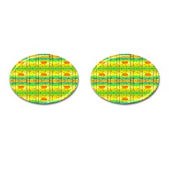 Birds Beach Sun Abstract Pattern Cufflinks (Oval)