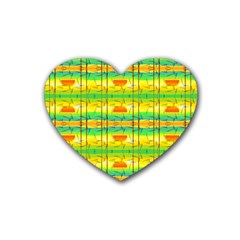 Birds Beach Sun Abstract Pattern Rubber Coaster (Heart) 