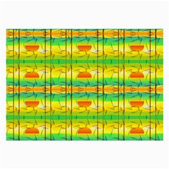 Birds Beach Sun Abstract Pattern Large Glasses Cloth (2-side) by Celenk