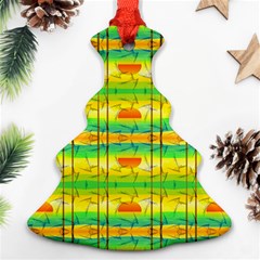 Birds Beach Sun Abstract Pattern Ornament (Christmas Tree) 