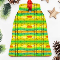 Birds Beach Sun Abstract Pattern Bell Ornament (Two Sides)