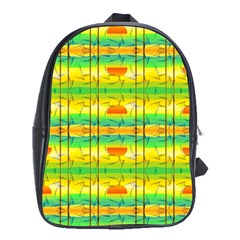 Birds Beach Sun Abstract Pattern School Bag (XL)