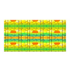 Birds Beach Sun Abstract Pattern Satin Wrap