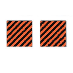 Black Orange Pattern Cufflinks (Square)