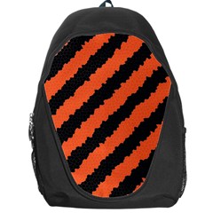 Black Orange Pattern Backpack Bag