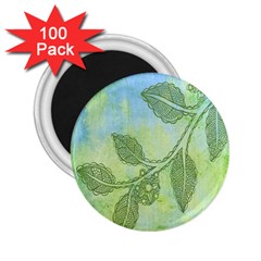 Green Leaves Background Scrapbook 2 25  Magnets (100 Pack)  by Celenk