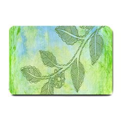 Green Leaves Background Scrapbook Small Doormat  by Celenk