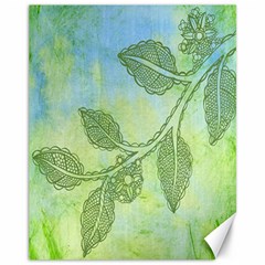 Green Leaves Background Scrapbook Canvas 11  X 14   by Celenk