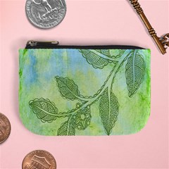 Green Leaves Background Scrapbook Mini Coin Purses by Celenk