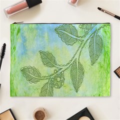 Green Leaves Background Scrapbook Cosmetic Bag (xl) by Celenk