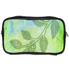 Green Leaves Background Scrapbook Toiletries Bags 2-side by Celenk