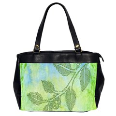 Green Leaves Background Scrapbook Office Handbags (2 Sides)  by Celenk