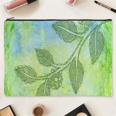 Green Leaves Background Scrapbook Cosmetic Bag (xxxl)  by Celenk