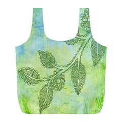 Green Leaves Background Scrapbook Full Print Recycle Bags (l)  by Celenk