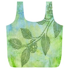 Green Leaves Background Scrapbook Full Print Recycle Bags (l)  by Celenk