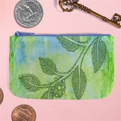 Green Leaves Background Scrapbook Large Coin Purse by Celenk