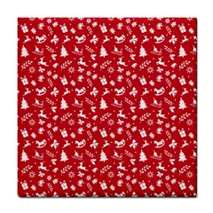 Red Christmas Pattern Tile Coasters