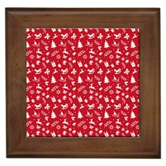 Red Christmas Pattern Framed Tiles