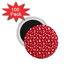 Red Christmas Pattern 1.75  Magnets (100 pack)  Front