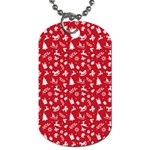 Red Christmas Pattern Dog Tag (Two Sides) Front