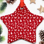 Red Christmas Pattern Star Ornament (Two Sides) Front