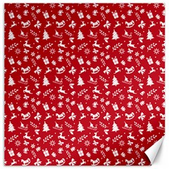 Red Christmas Pattern Canvas 16  X 16   by patternstudio