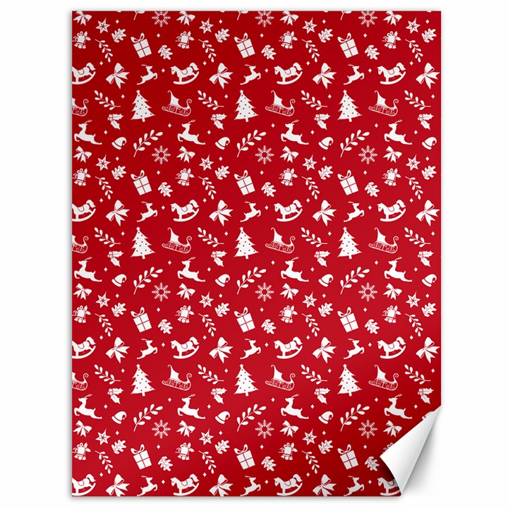 Red Christmas Pattern Canvas 36  x 48  