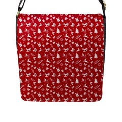 Red Christmas Pattern Flap Messenger Bag (l) 