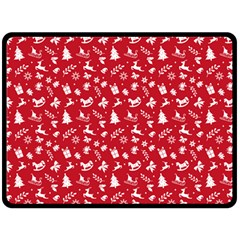 Red Christmas Pattern Double Sided Fleece Blanket (large)  by patternstudio