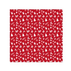 Red Christmas Pattern Small Satin Scarf (square) by patternstudio