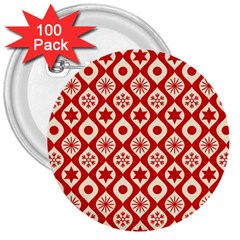 Ornate Christmas Decor Pattern 3  Buttons (100 Pack) 