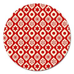 Ornate Christmas Decor Pattern Magnet 5  (round) by patternstudio