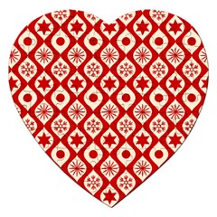 Ornate Christmas Decor Pattern Jigsaw Puzzle (heart) by patternstudio