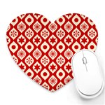 Ornate Christmas Decor Pattern Heart Mousepads Front