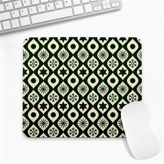 Green Ornate Christmas Pattern Large Mousepads by patternstudio