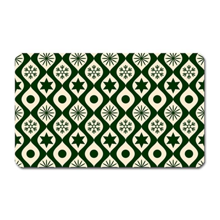 Green Ornate Christmas Pattern Magnet (Rectangular)